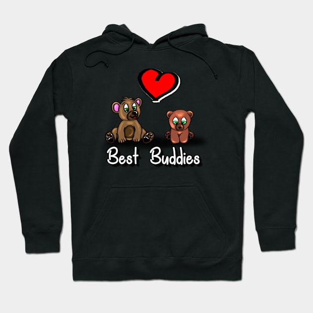 Cute Baby Bears with Heart - best buddies - dark background Hoodie by emyzingdesignz